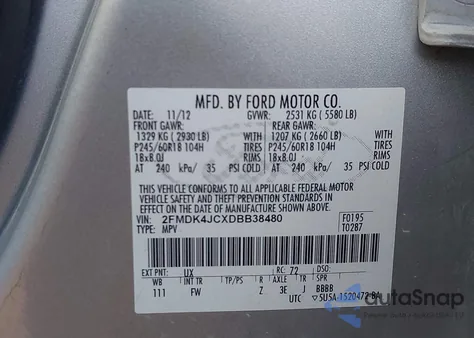 2013 Ford Edge Sel z USA, uszkodzony, nr VIN 2FMDK4JCXDBB38480